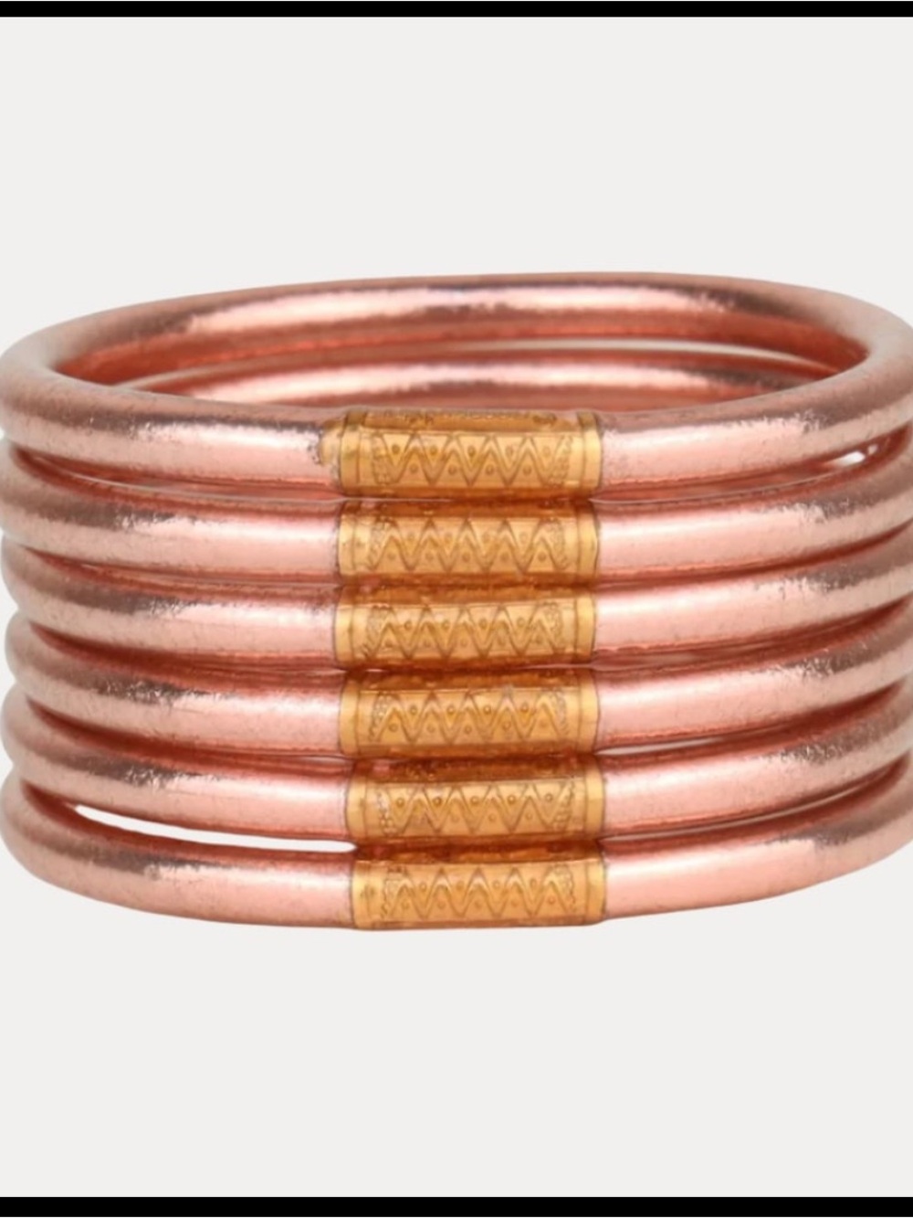 ROSE GOLD ALL WEATHER BANGLES® (SET OF 6) - SERENITY PRAYER